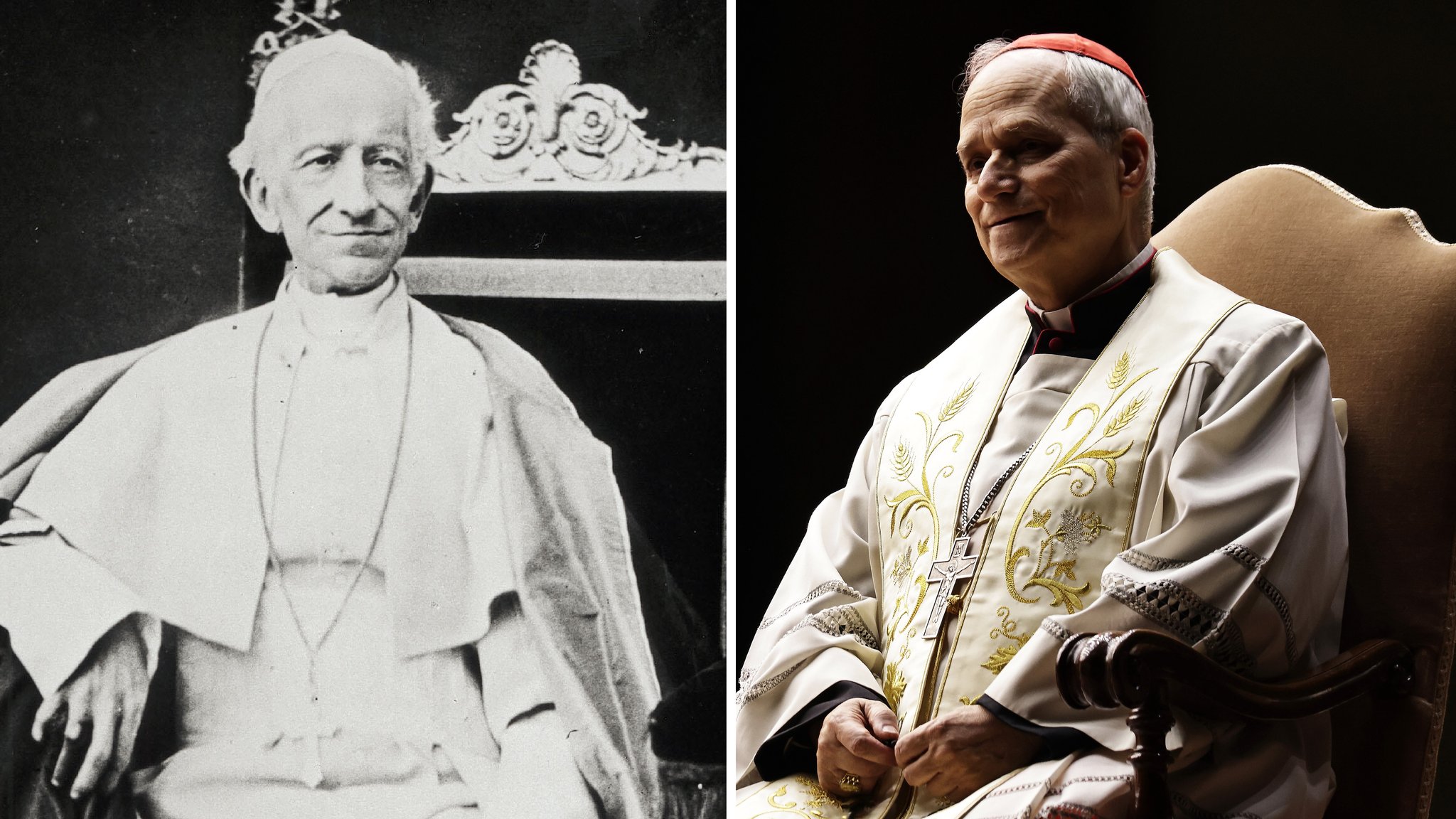 Papst Leo XIII. (links) begründete die katholische Soziallehre – an ihn knüpft Robert Prevost namentlich an, indem er sich Leo XIV. nennt.